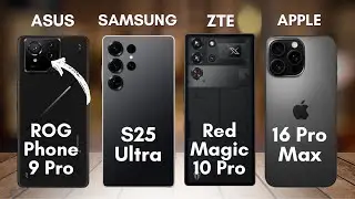Samsung s25 Ultra Vs ROG Phone 9 Pro Vs iPhone 16 Pro Max Vs Red Magic 10 Pro | Best Gaming phone