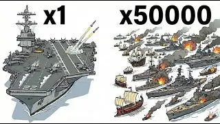 What If 1 Modern Supercarrier Fought EVERY Fleet in History?