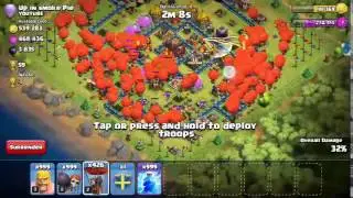 Coc World's Top player crushed!!1000 balloon raid!