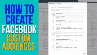 How To Create Facebook Custom Audiences 👥