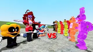 ALL FNF vs ALL FNAF 1-9 SECURITY BREACH ANIMATRONICS In Garry's Mod! (Five Nights Freddy's)