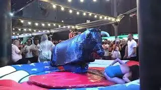 MECHANICAL BULL FUN RIDING In Spain 2025 4K 😍