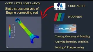 static stress analysis of connecting rod using code aster|salome meca tutorials |tutorial-82
