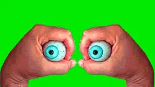 Cartoon Funny eyes Green screen 4k video