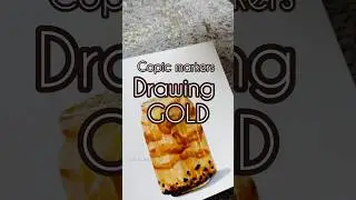Drawing GOLD 💛 with Markers / Realistic art / Food illustration #art #tutorial #shorts