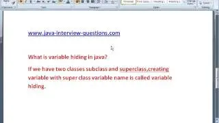 Explain variable hiding in java!
