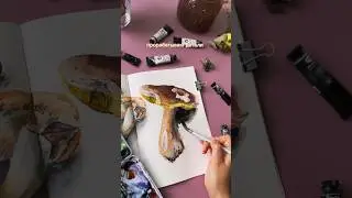 Грибы акварелью 😋
