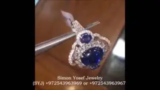 Rings with blue sapphire & diamonds By Simon Yosef Jewelry