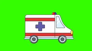 Moving ambulance green screen no copyright 