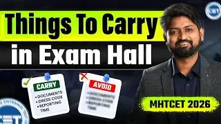 Things To carry in MHTCET 2026 Exam Hall | ALL THE BEST | Ankush Sir 