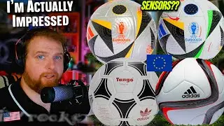 NFL Fan Reacts to Every UEFA Euro Cup Ball & Finale Ball in history