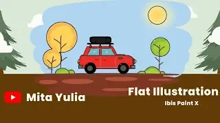 Menggambar Flat Illustration di Ibis Paint #flatdesign #ibispaintx