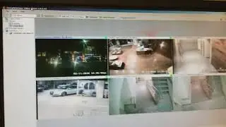 Scary face in security monitor