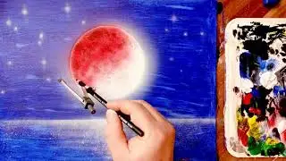 Простой рисунок. Луна. Акрил ,аэрограф.A simple drawing. Moon. Acrylic ,airbrush.