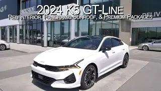 New 2024 kia K5 GT-Line w/ Red Interior, Panoramic Sunroof, & Premium Packages|Parkside Kia