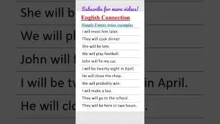 Simple future tense sentences🔥
