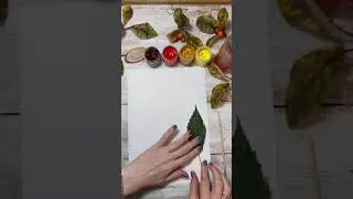 Осенний пейзаж легко/ необычное рисование