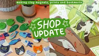 making clay magnets and prints for a spring shop update ✿ cozy rainy days🌱☔️