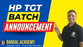 HPTGT Commission Batch Announcement | Register Today | Join Bansal Academy