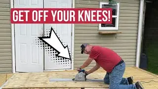 Never cutting plywood on my knees again! #woodworking #plywood #howto #diy #woodworkingcommunity