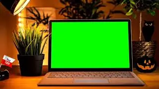 GREEN SCREEN LAPTOP VIDEO  WITH HORROR BACKGROUND