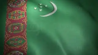 Turkmenistan Flag - Realistic - Waving Flag - Full HD - 1080 - Seamless Loop