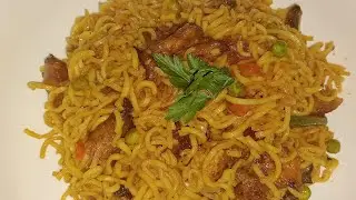 Teriyaki pork Egg  noodles stir fry