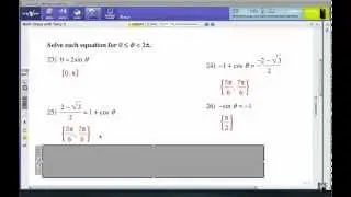How to Use the Unit Circle: Trig Equations 2