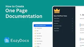 How to make OnePage documentation with EazyDocs Pro plugin in WordPress