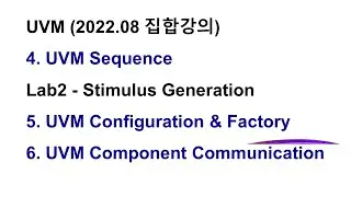 UVM 강의  4. 5. 6.  (Lab2 실습포함)