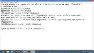 Windows 8 Bios Ayarlarına Nasıl Girilir ?