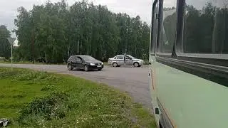 Гаишники остановили автобусы для проверки...Кунашак.