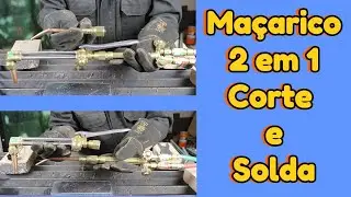 Maçarico de CORTE e SOLDA  2 em 1 CONDOR, com cabeça cortadora e extensão (bico) de soldas.