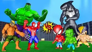 Rescue SUPERHEROES Family Hulk, Iron Spider Man, Wolverine Vs Venom Shark | LIVE ACTION STORY