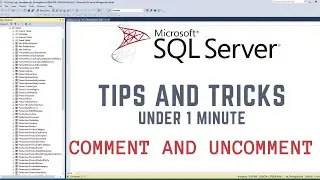Great trick to comment and uncomment in SQL SERVER MANAGEMENT STUDIO 😬 