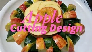 Beautiful Apple & Cucumber Cutting Design on a Platter