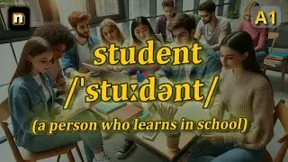 [n] Student meaning (a person who learns in school) with 5 examples