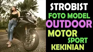 strobist 3 flash tt600 foto model shoot outdoor dengan motor sport kekinian