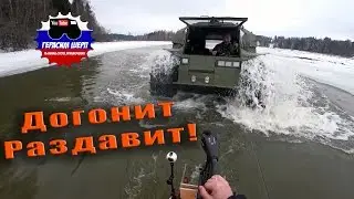 ТЕСТ ДРАЙВ саней SHERP! Плаваем на санях по воде! Ловим крыса!