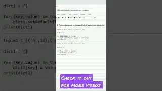 2.29 Two easy way to Convert list of tuples into dictionary
