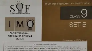 MATHS Olympiad IMO Class 9 2024-25 Set-B Question Paper 19th Nov #shorts #IMO #Questionpaper #viral