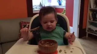 15 month old using spoon