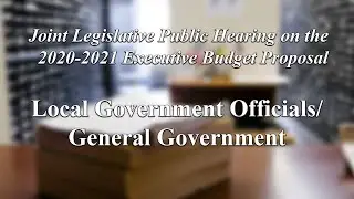 Joint Legislative Public Hearing on 2020-2021 Exec. Budget Proposal:Local Gov‘t Officials/Gen. Gov‘t