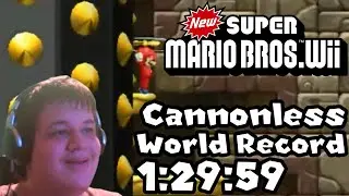 New Super Mario Bros. Wii Cannonless Speedrun In 1:29:59 (World Record)