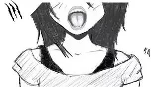 Cute Girl Vore Drawing - Graphite Art