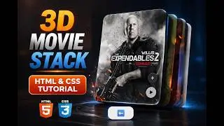 Create 3D Movie Card Stack with HTML & CSS 🎬