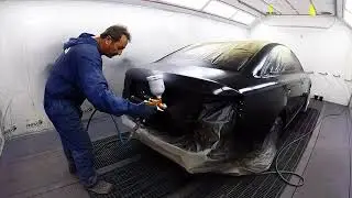 Respray an Audi A6 Phantom Black waterbase paint