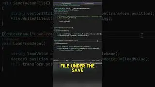 Save and Load Game Objects as JSON Files in Unity #unity3d #tutorial #unitydevelopment