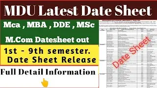 MDU date sheet | MDU date sheet 2021 | MDU latest date sheet | MDU exam date sheet 2021 | MDU news