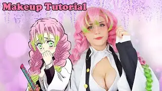 🍓 Mitsuri Cosplay Makeup Tutorial Demon Slayer 鬼滅の刃  🍓